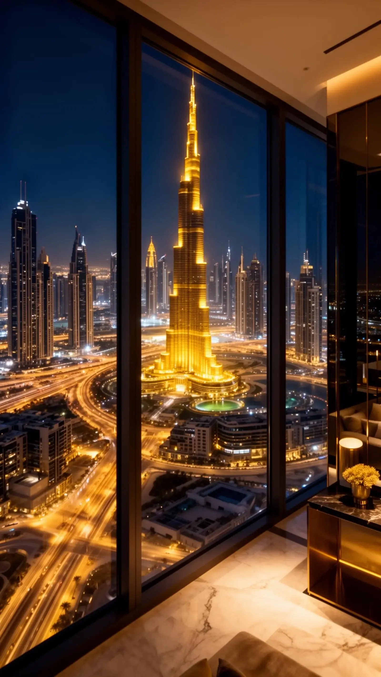 Vue sur le Burj Khalifa depuis un appartement